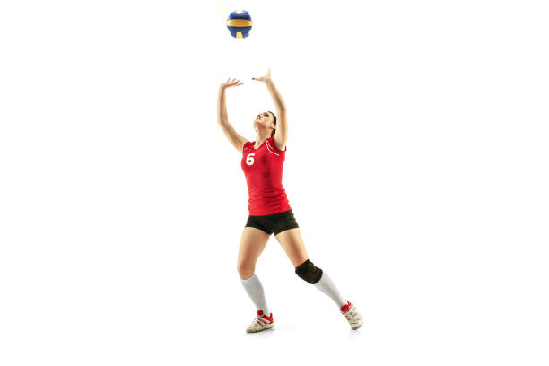 istock Female professional volleyball player isolated on white 1085474762