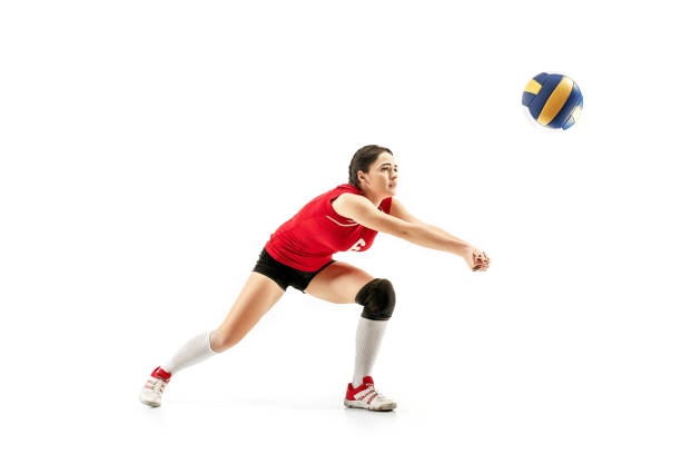 istock Female professional volleyball player isolated on white 1085474804