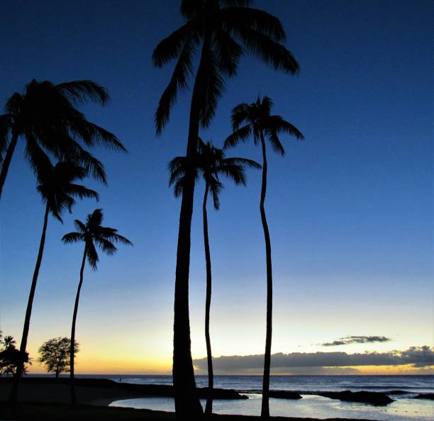 Skys after glow from Ko'Olina sunset 12 20 2018, Kapolei, Oahu, HI