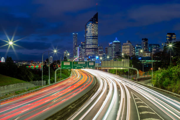 夜のブリスベン - brisbane ストックフォトと画像