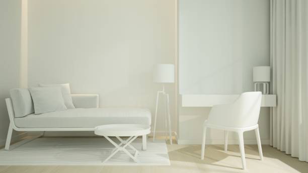 istock The interior minimal bedroom space in hotel and decoration background - 3D Rendering 1085493046