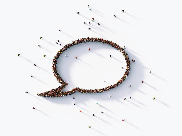 istock Human Crowd Forming A Big Chat Bubble : Online Messaging Concept 1085509524