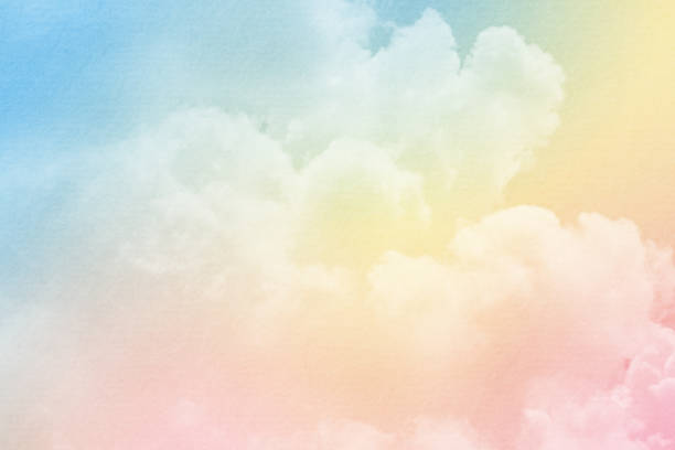 istock fantasy cloudy sky with pastel gradient color and grunge paper texture, nature abstract background 1085521730
