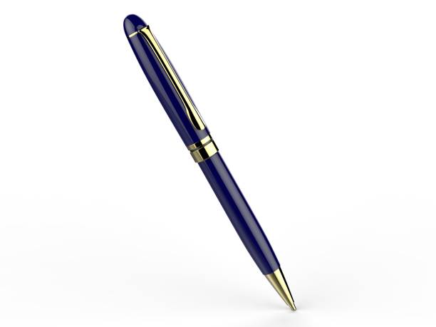 istock Blank metal pen isolated on white background for branding. 3d render illustration. 1085524732