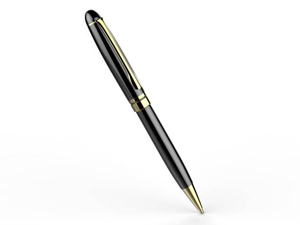 istock Blank metal pen isolated on white background for branding. 3d render illustration. 1085524734