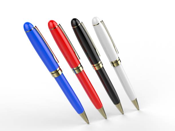 istock Blank metal pen isolated on white background for branding. 3d render illustration. 1085524804