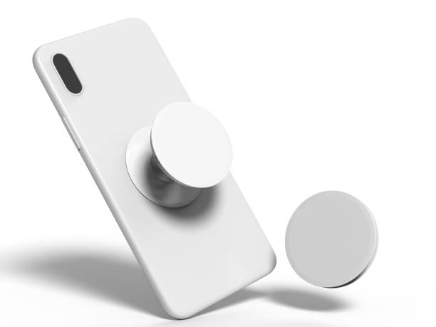 istock Blank smart phone pop socket stand and holder for branding. 3d rendering illustration. 1085527564