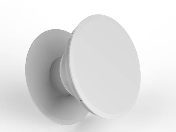 Blank smart phone pop socket stand and holder for branding. 3d rendering illustration.