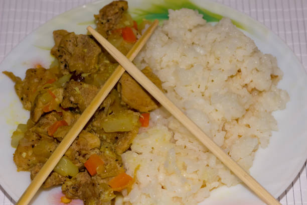 istock Curry rice and food sticks 1085540328