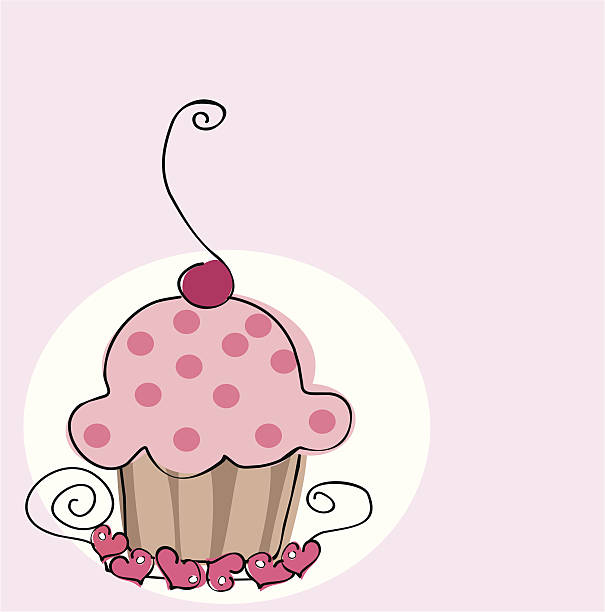 ilustraciones, imágenes clip art, dibujos animados e iconos de stock de retro magdalena con glaseado - sour cherry cherry sour taste cute