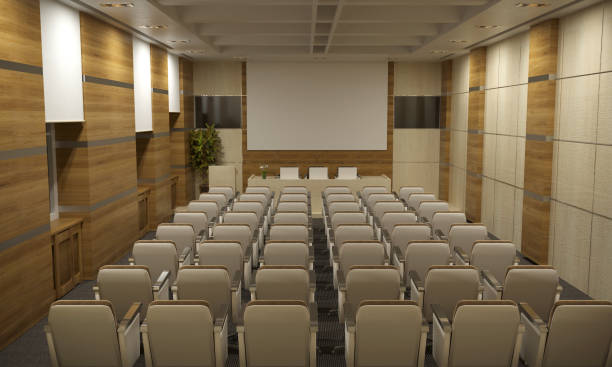 istock conference room, meeting room, interior visualization, 3D illustration 1085551752
