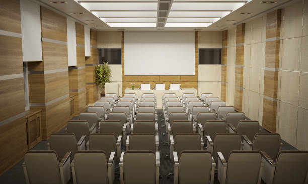 istock conference room, meeting room, interior visualization, 3D illustration 1085551758