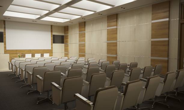 istock conference room, meeting room, interior visualization, 3D illustration 1085551790
