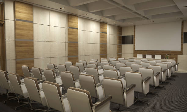 istock conference room, meeting room, interior visualization, 3D illustration 1085551794