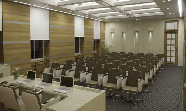 istock conference room, meeting room, interior visualization, 3D illustration 1085551800