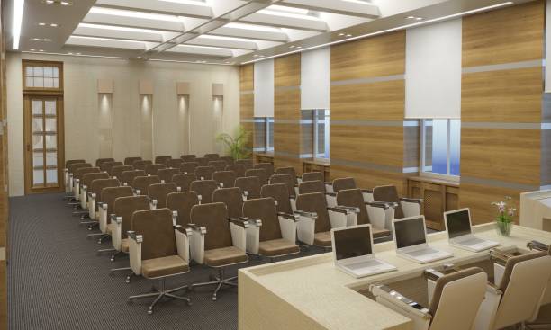 istock conference room, meeting room, interior visualization, 3D illustration 1085551940