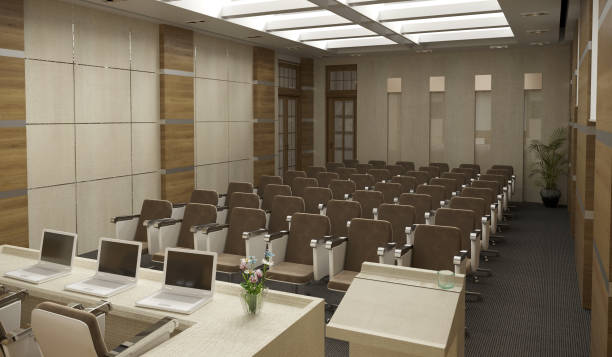 istock conference room, meeting room, interior visualization, 3D illustration 1085552822