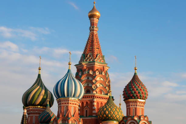 istock Saint Basilic Orthodox Cathedral on a blue sunset sky 1085556150