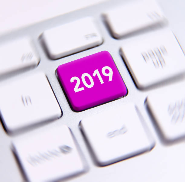 istock 2019 new year text on the keyboard. 1085565918