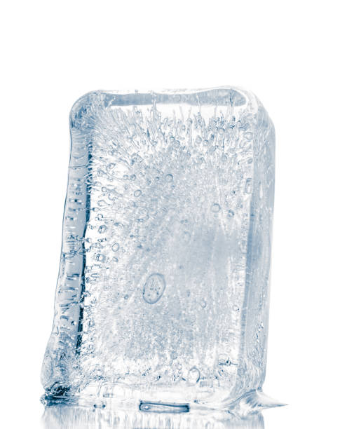 istock Clear ice block, isolated on white background, clipping path included. 1085569956