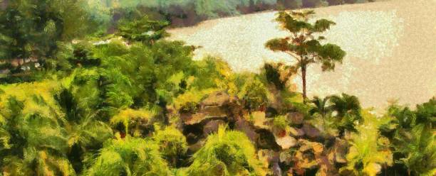 Tropical island painting