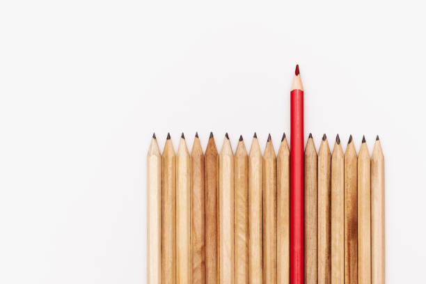 istock Leadership business concept. color pencil on white background 1085592752