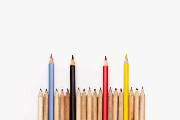 istock Leadership business concept. color pencil on white background 1085593008