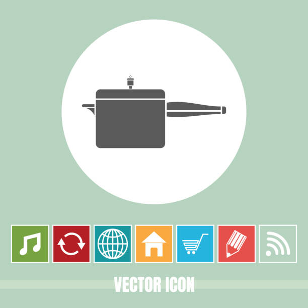 illustrazioni stock, clip art, cartoni animati e icone di tendenza di icona vettoriale molto utile di cooker con icone bonus molto utili per app mobile, software & web - baking computer icon symbol cooking