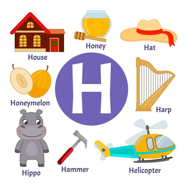 20+ Flashcard Letter H Is For Hat Illustrations, Royalty-Free Vector ...