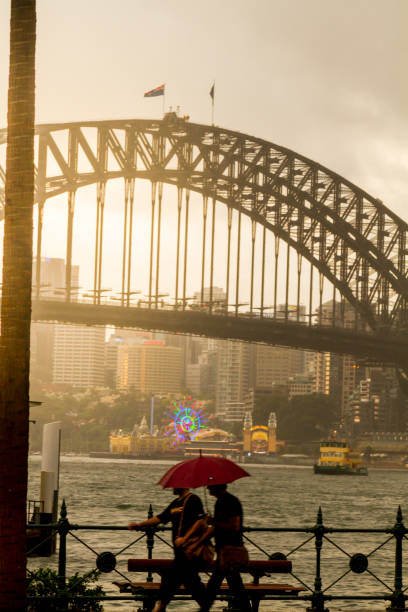 시드니 시내, 호주 - the rocks sydney harbor bridge sydney australia new south wales 뉴스 사진 이미지