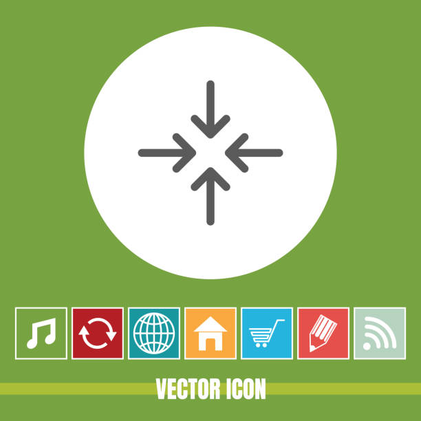 Very Useful Vector Icon Of Four Arrow with Bonus Icons Very Useful For Mobile App, Software & Web Very Useful Vector Icon Of Four Arrow. start point stock illustrations