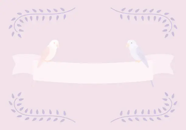 Vector illustration of Lovebird banner card vector illustration