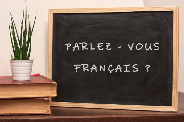 istock Do you speak francais?  written on a blackboard 1085602370