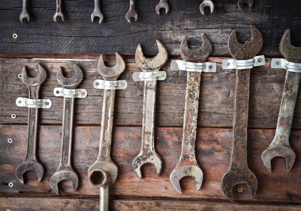 istock Craftsman tool Wrench manual Set mechanical tools using for working or repair in auto car service 1085613522