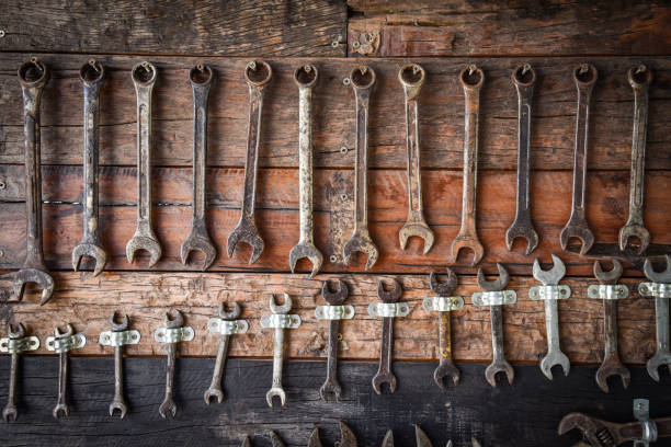 istock Craftsman tool Wrench manual Set mechanical tools Craftsman using for working or repair in auto car service 1085613538