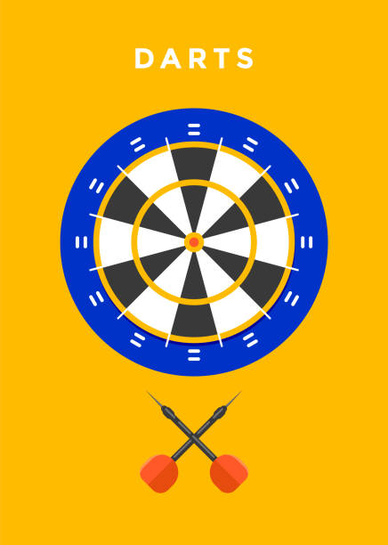 다트 스포츠 포스터 - dartboard target pub sport stock illustrations