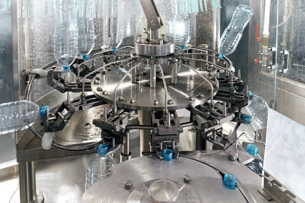 istock Robotic factory line for processing and bottling of pure spring water 1085620492