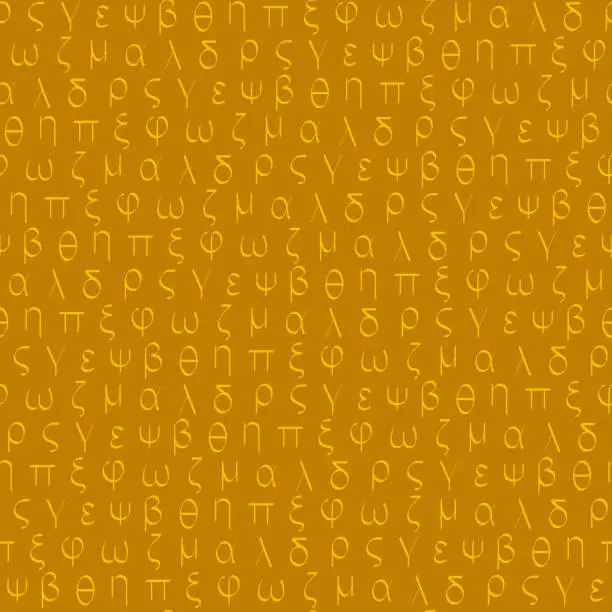 Vector illustration of Seamless pattern with old Greek letters