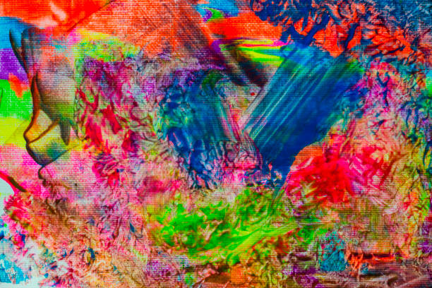 istock Abstract art colourful background. Hand-painted background.  - Image 1085629144