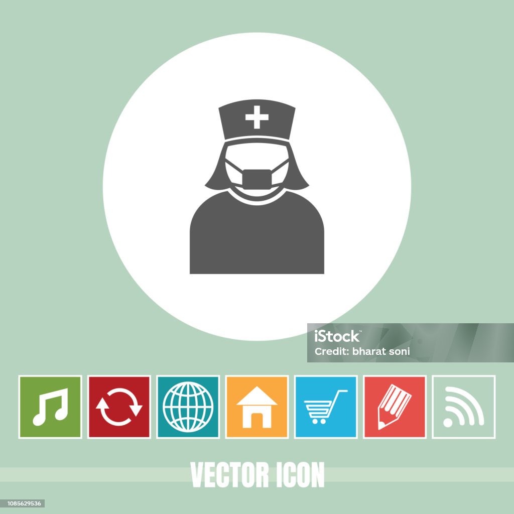 Very Useful Vector Icon Of Nurse with Bonus Icons Very Useful For Mobile App, Software & Web Very Useful Vector Icon Of Nurse. Adult stock vector