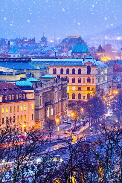 Photo of Christmas winter Prague Czech Republic.