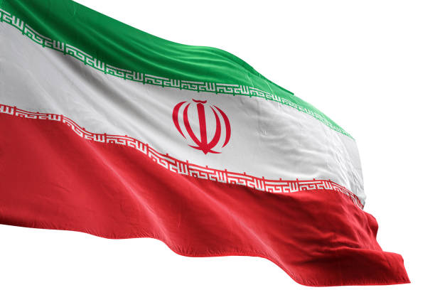 istock Iran flag close-up waving isolated white background 1085632432