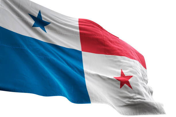 PR flag close-up waving isolated white background realistic 3d illustration