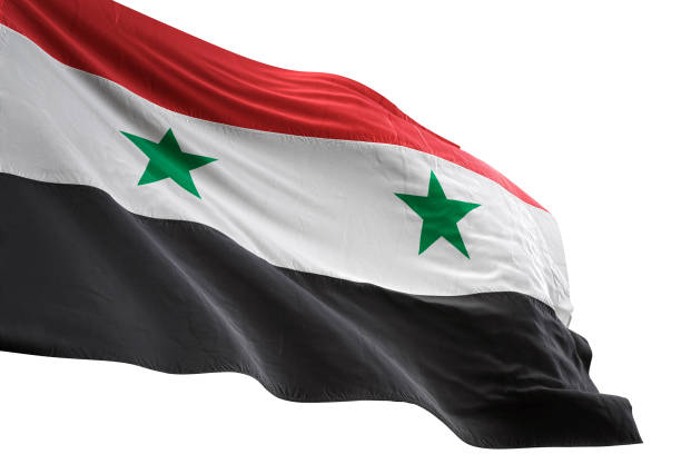 istock Syria flag close-up waving isolated white background 1085634418