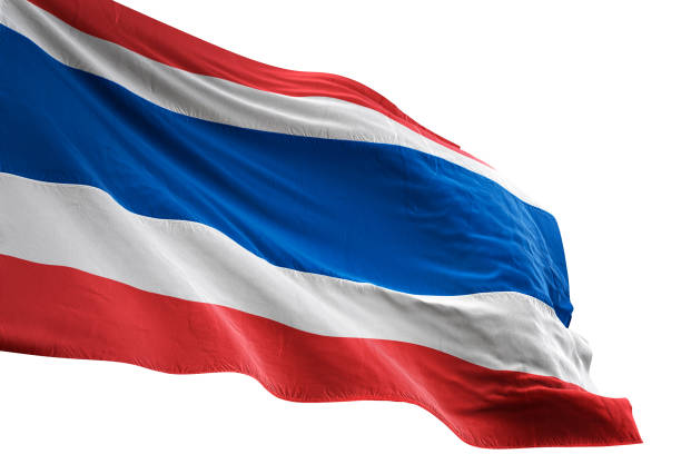 istock Thailand flag close-up waving isolated white background 1085634432