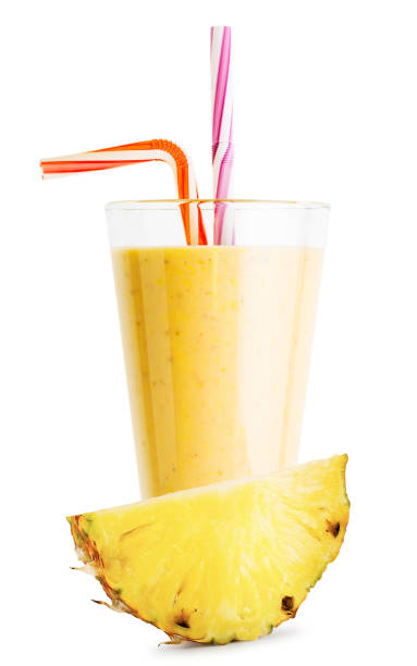 istock A glass of pineapple smoothie or yogurt with pineapple slice 1085642696