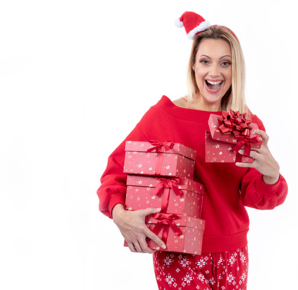 istock Happy woman when opening the gift box 1085646994