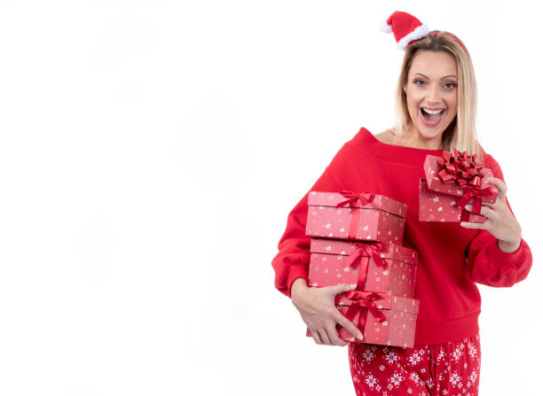 istock Happy woman when opening the gift box 1085646996