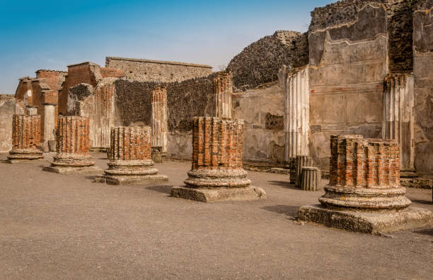 istock Pompeii ruins: remains of the Forum collonade 1085650006