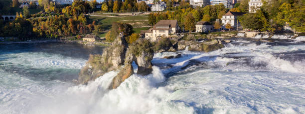 istock The Rhine Fall Panorama with the Rhienfall, Switzerland. 1085653070